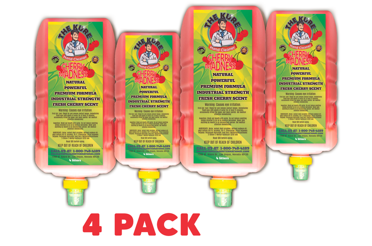 The Kure Cherry Madness Natural Premium Industrial Hand Cleaner 4 Gallon Refill Without Dispenser