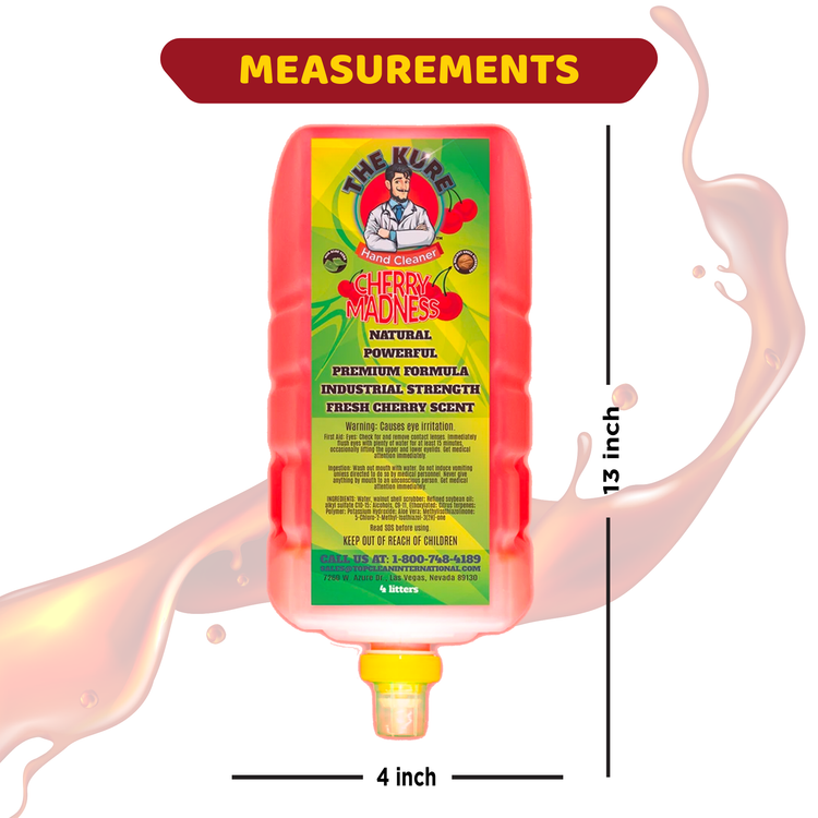 The Kure Cherry Madness Natural Premium Industrial Hand Cleaner 4 Gallon Refill Without Dispenser