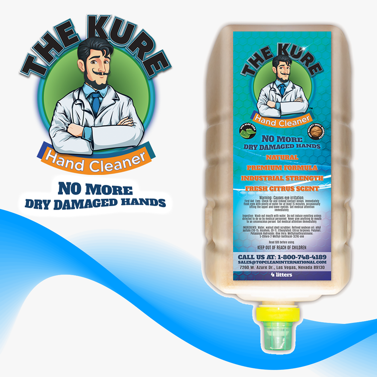 The Kure Natural Industrial Premium Hand Cleaner 4 Pack Refill without Dispenser