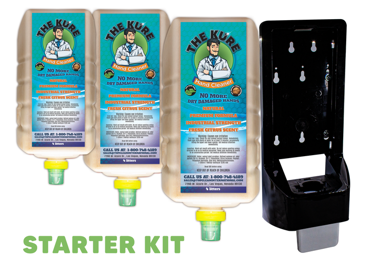 The Kure Natural Industrial Premium Hand Cleaner Starter Kit (3 gallons with Dispenser)