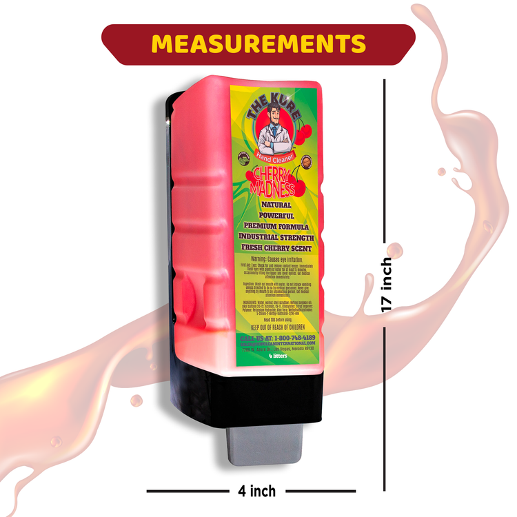 The Kure Cherry Madness Natural Premium Industrial Hand Cleaner Starter Kit 3 Gallons 1 Free Dispenser