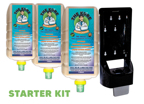 The Kure Natural Industrial Premium Hand Cleaner Starter Kit  (3 gallons with Dispenser)